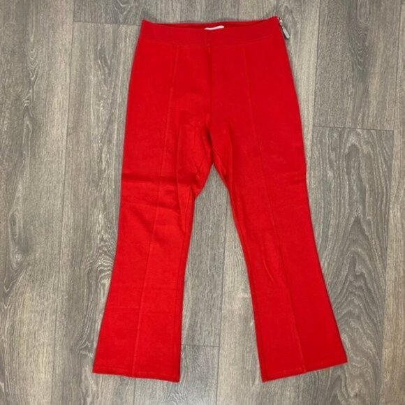 Revolve Lovers and Friends Lee Crop Pants Flare Wide Leg High Waist Red Small - Picture 7 of 13